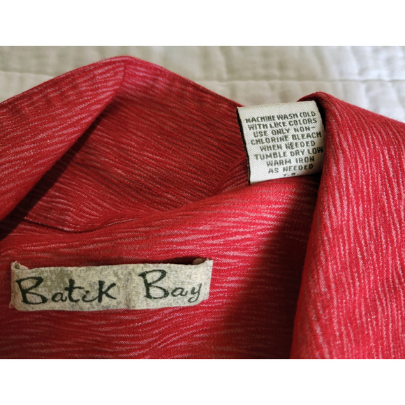 Batik Bay Red Men’s Short Sleeve Button Down Shirt   Size XL - Picture 9 of 12